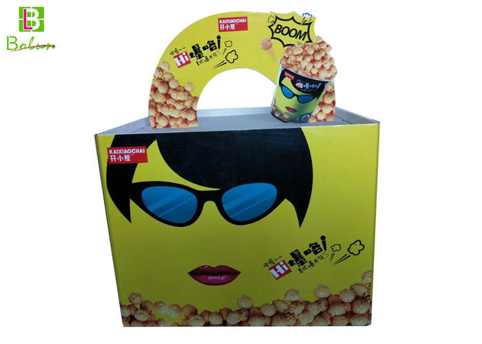 Corrugated POP POS Displays / Cardboard Counter Display Boxes With Plastic Clips