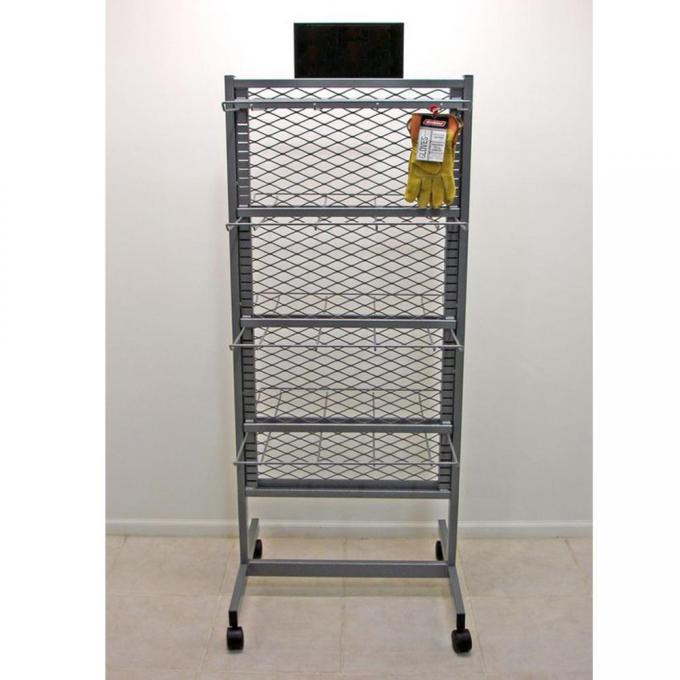 Triangle Mobile Display Stand Gridwall Display Rack With Wheels