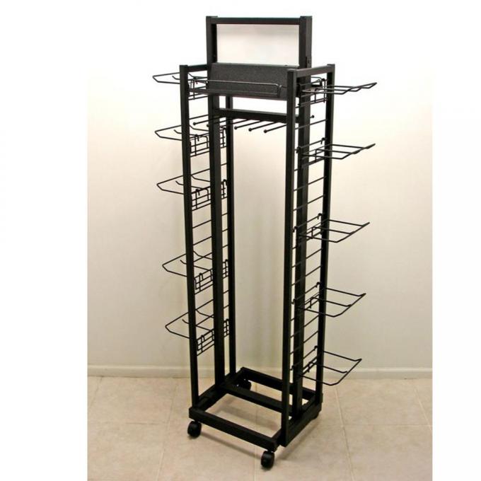 Triangle Mobile Display Stand Gridwall Display Rack With Wheels