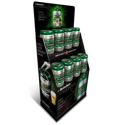Christmas Promotion Cardboard Display Stand Beer Display Rack For Supermarket
