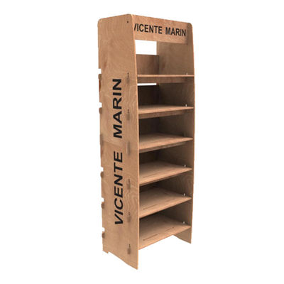 Bevis Modern 4-Layer Removable Wooden Plywood Display Racks Floor Stand for Supermarket Store Display Packaged in Carton