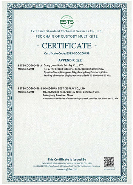 China Dongguan Bevis Display Co., Ltd certification