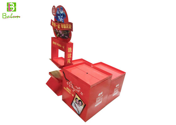 China Red Recycle Retail Floor Display Stands New Season For New Year Celebrating supplier