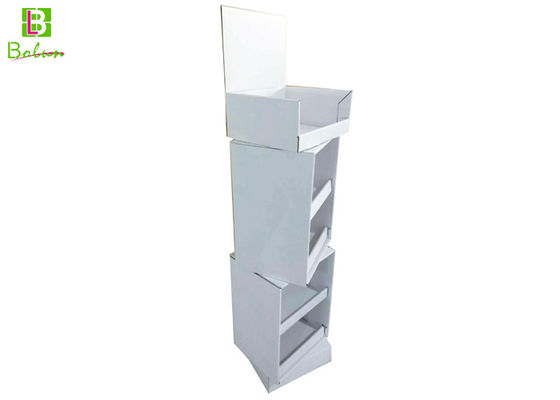 China Shop White Cardboard Display Fixtures Recycle Paper Movable Tier And Header supplier