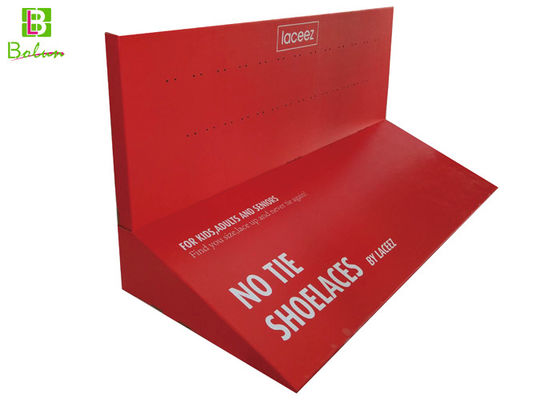 China Red Shoelaces Cardboard Display Holder Mordern style For Promotion supplier
