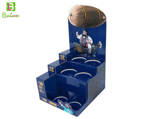 China POS Blue Cardboard Six Pack Bottle Holder 3 Tie For Food Bechamel supplier