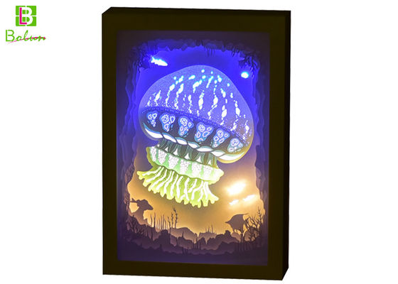 China 3d Cube Shadow Box Night Light Theme Ocean With LED Music System supplier