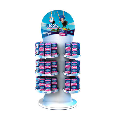 quality  Demountable Metal Cosmetic Display Rack Supermarket Display Rack For Sanitary Pads factory