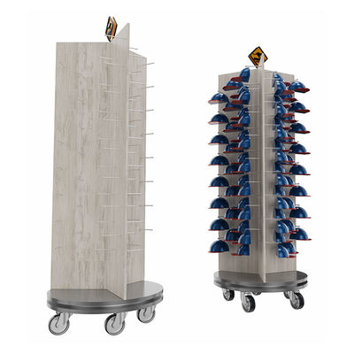 quality  Three Sided Rotating Display Stand Cap Display Stand With Customized Logo factory