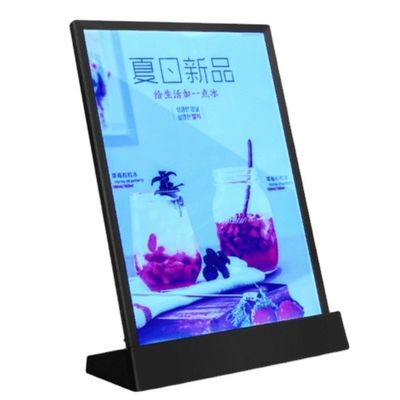 quality  A4 Size LED Menu Stand Countertop Acrylic Holder Display With 7 Colors factory