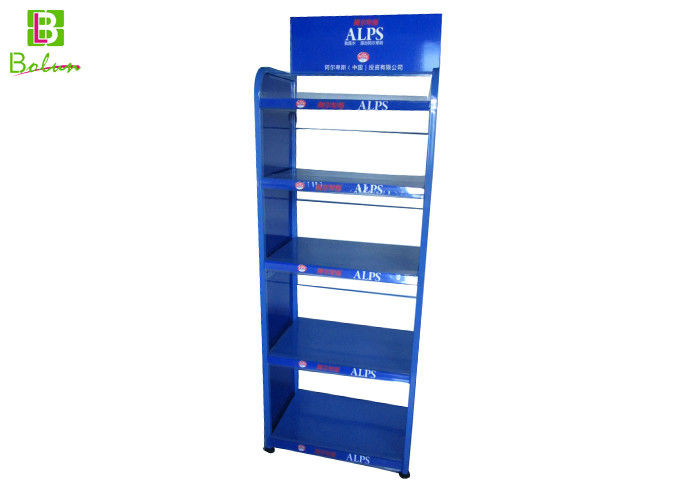 Blue Metal Retail Display Stands Adjule Shelves