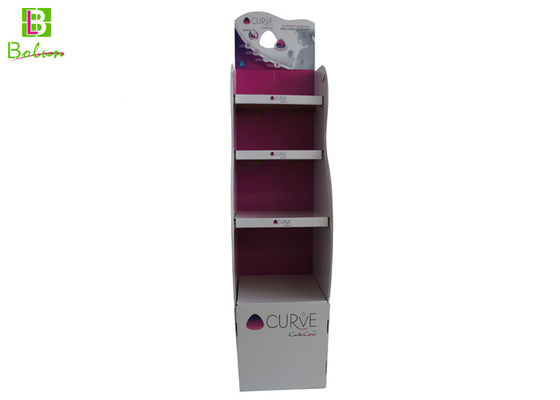 Corrugated Cardboard Floor Display Racks Flat  Light With 4 Ladders supplier