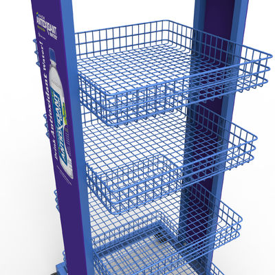 Hot Selling Supermarket Water Bottle Display Shelves Metal Wire Display Racks With Customized Logo