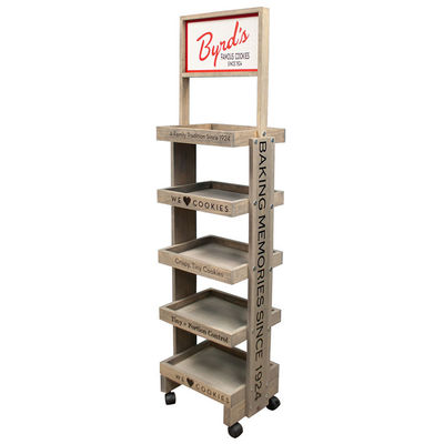 4 layer Wooden beverage floor  Display stand for retail store or grocery