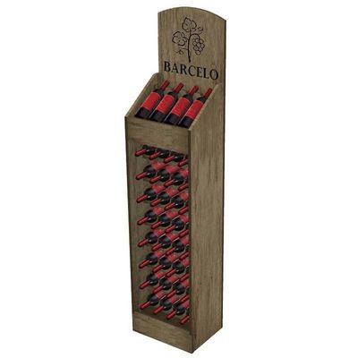 Customized Vintage Display Stand Pinewood Wine Display Rack for Liquor Store