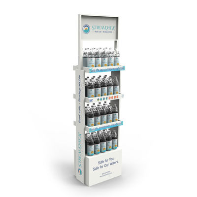 Customized Water Wooden Bottle Display Rack Spring Display Stand For Store