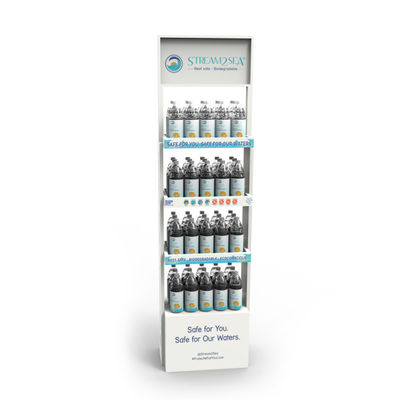 Customized Water Wooden Bottle Display Rack Spring Display Stand For Store