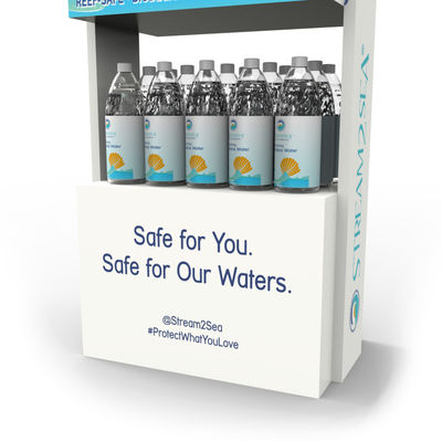Customized Water Wooden Bottle Display Rack Spring Display Stand For Store