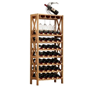 Customized Double-sided Wine Racks Wine Rack Wood Wooden Display Stand for Canned Alcoholic Beverage