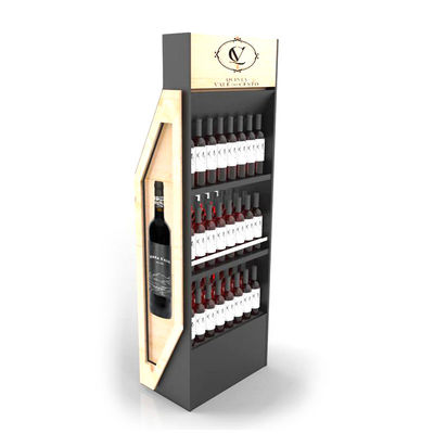 Customized Double-sided Free Standing Wine Rack Wooden Display Stand Demountable Wine Rack Wood for Pub
