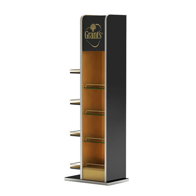 Three Layers Wine Display Stand Can Beverage Wooden Display Rack For Supermarket