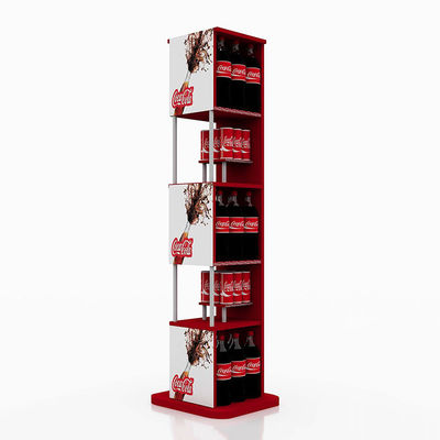Three Layers Wine Display Stand Can Beverage Wooden Display Rack For Supermarket