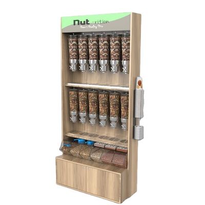 Free Standing Wooden Candy Dispenser Display Stand for Snack Store