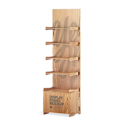 Modern Free Standing Display Stand Wooden Food Display Stand For Grocery