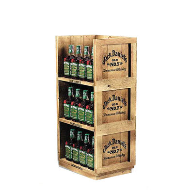 Double Sided Wine Display Stand Grocery Solid Wood Display Stand For Tequila