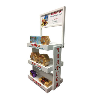 Countertop Rum Cake Display Rack Wooden Display Baskets For Bakery Bakeshop