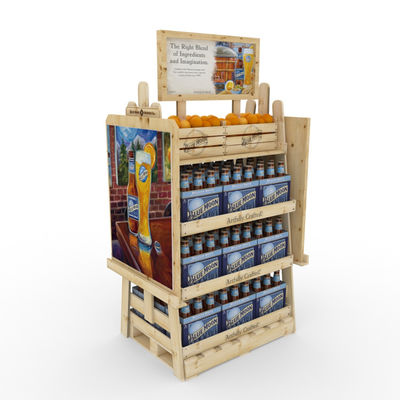 Customized Double Sided Display Rack Stable Diy Wood Wine Rack Supermarket Beer Bottle