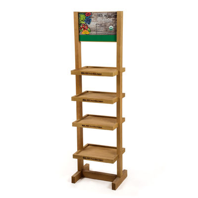 6 Layers Freestanding Display Stand Wood Food Display Stands For Food Store