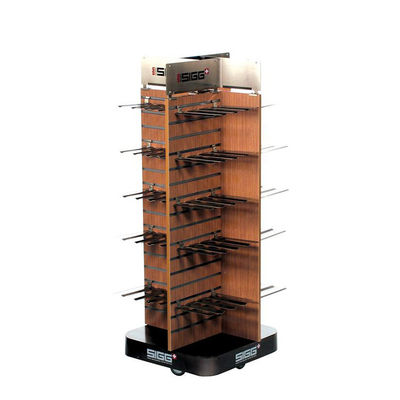 Classical Wine Display Stand Wooden Display Shelf Beverage Juice Stand For Supermarket