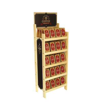 Double Sided Wooden Beverage Holder Red Bull Display Stand With Wheels