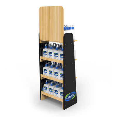 Skin Care Product Wood Display Rack For Facial Cleanser