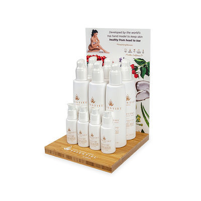 Wood POS SkinCare Product Bamboo Counter Top Display Rack Cleanser Oil Boutique