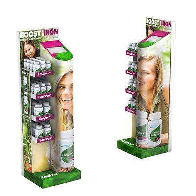 Customized Cosmetic Display Stand Wooden Display Shelf Unit Moisturizing Cream