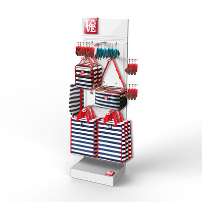 Splendid Clothing Display Racks Free Standing Shoes Display Stand Steel With Baskets