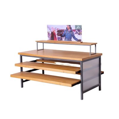 MDF Material Clothing Display Racks Double Sided Cloth Display Stand For Shop