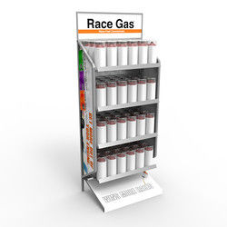 Custom Aerosol Paint Steel Display Rack Race Gas Store Display Stand For Moter Racing