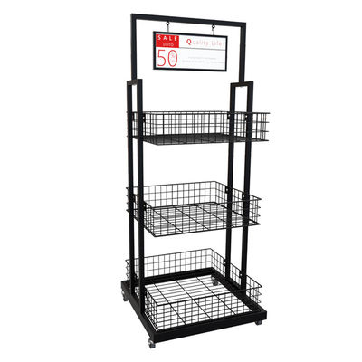 Customized Gift Display Stand Wire Mesh Display Rack For Grocery Double Sided