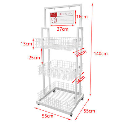 Customized Gift Display Stand Wire Mesh Display Rack For Grocery Double Sided