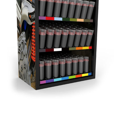 Aerosol Paint Steel Display Stands Floor Shelf Display With Customized Logo