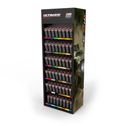 Aerosol Paint Steel Display Stands Floor Shelf Display With Customized Logo