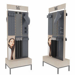Double Sided Hair Extension Display Rack Wooden Hair Extension Display Stand
