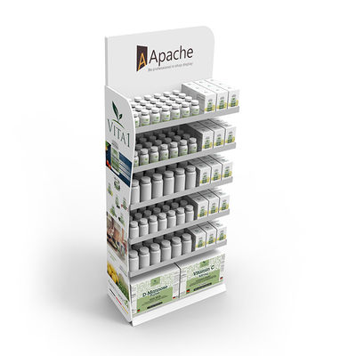 Drug Pharmacy Display Stand Wood Medicine Display Rack With Custom Logo