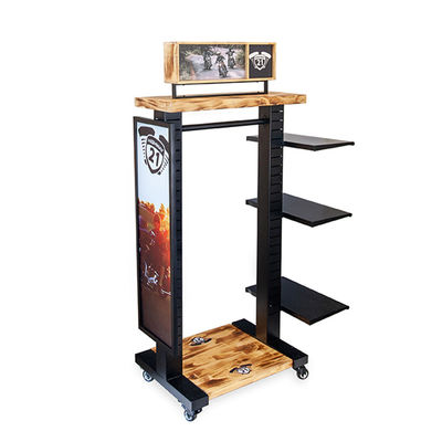 Retail Store Wooden Display Stand Rotating Display Rack Boutique Clothing Racks