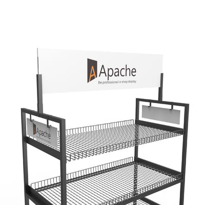 Q235 Retail Wire Display Racks Metal Free Standing Wire Display Racks With Wheels