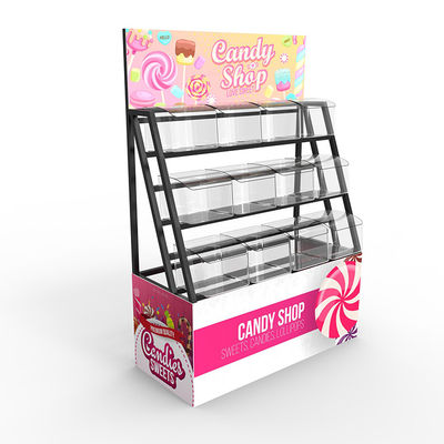 Supermarket Point Of Sales Displays Candy Display Shelving Metal Custom Logo