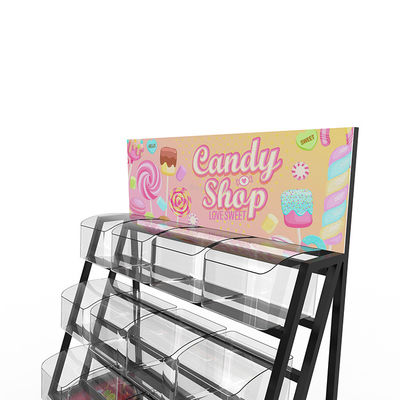 Supermarket Point Of Sales Displays Candy Display Shelving Metal Custom Logo
